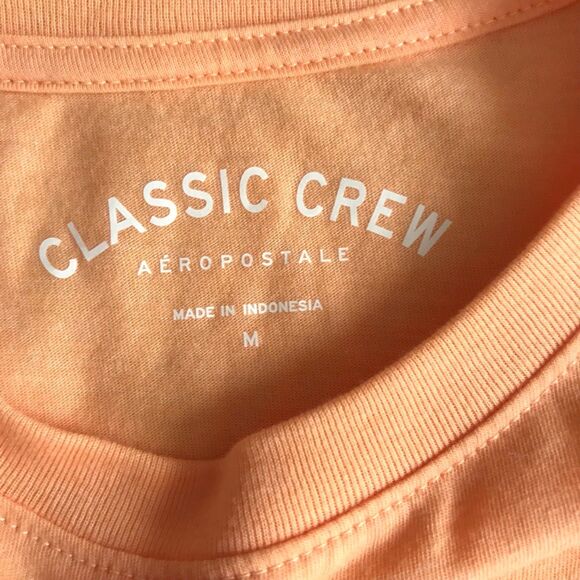 Aeropostale Aero Raised Logo Classic Crew Tee T Shirt Pale Orange Women's M NWT - Picture 2 of 10